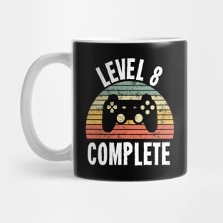 Level 8 Complete T-Shirt - 8th Birthday Gamer Gift - Eighth Anniversary Gift - 8th Grade Mug